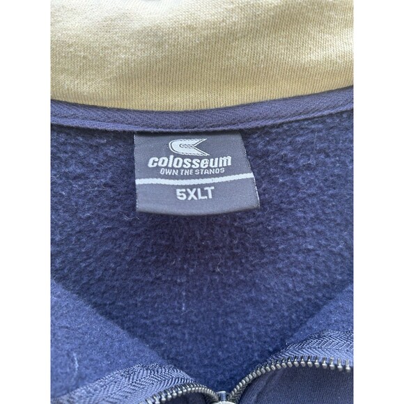 Notre Dame Hoodie Mens 5XLT Blue Colosseum Fightin' Irish Embroidered Sweatshirt - Picture 4 of 5